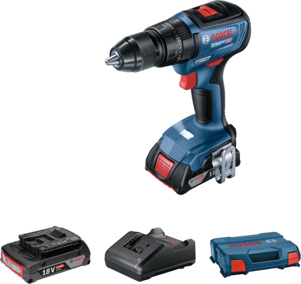 Rotomartillo inalámbrico Bosch GSB 18V-50, con 2 baterías y maletín